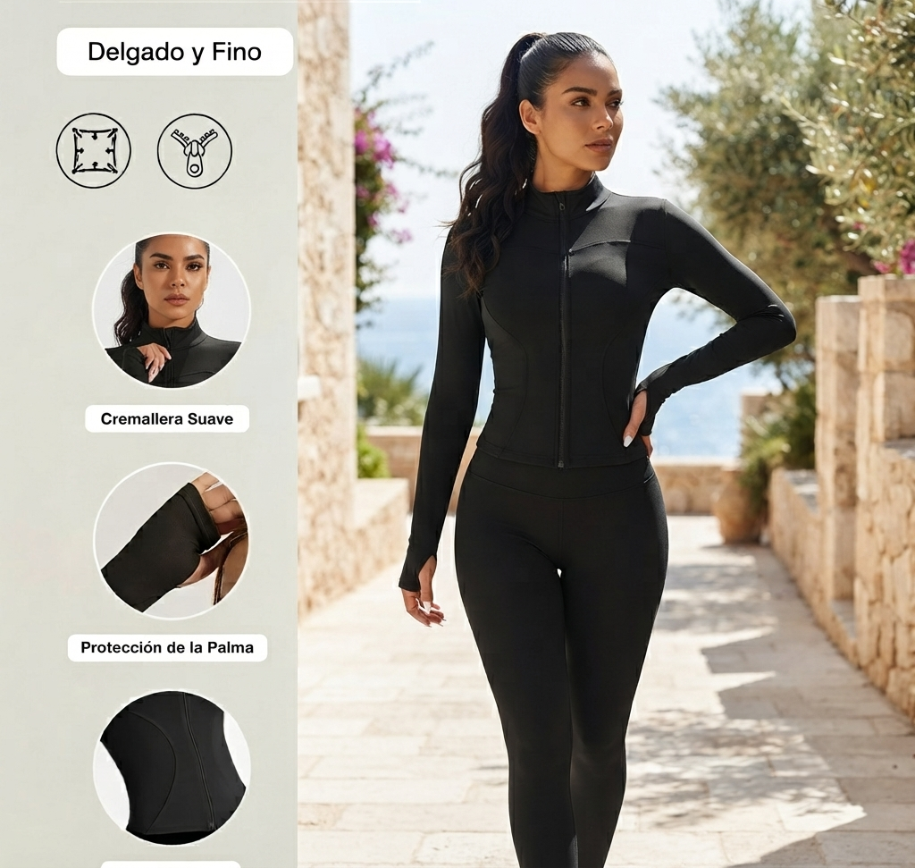 Chaqueta Deportiva Dama Elástica – Protección, Estilo y Comodidad