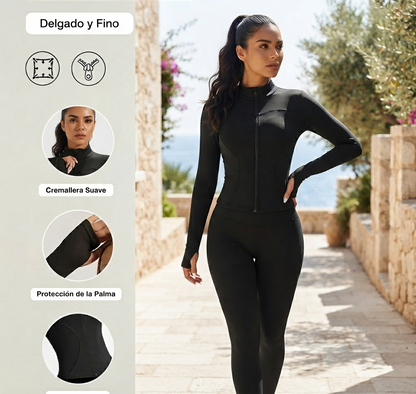 Chaqueta Deportiva Dama Elástica – Protección, Estilo y Comodidad