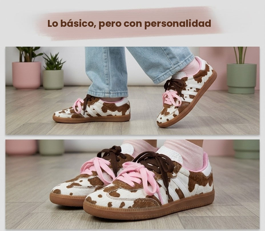 Tenis Vaquita Estilo Samba para Mujer | Doble Cordón